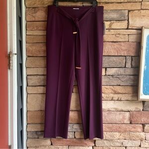 Calvin Klein maroon red stretch dress Pants NWT Women Large